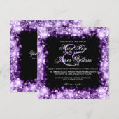 Invitation Lumière Mariage pourpre (Devant / Derrière)