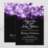 Invitation Lumière Mariage pourpre (Devant / Derrière)