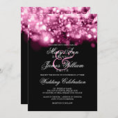 Invitation Lumière Mariage rose (Devant / Derrière)