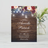 Invitation Lumière Mariage Russe sur la dentelle bourguignonn (Debout devant)