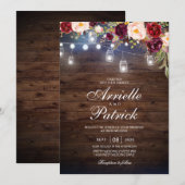 Invitation Lumière Mariage Russe sur la dentelle bourguignonn (Devant / Derrière)