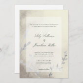 Invitation Lumière moderne et Mariage monochrome Airy Etherea (Devant / Derrière)