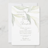 Invitation Lumière Sage Moderne Botanique Baby shower Moderne (Devant)