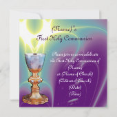 Invitation LUMIÈRE SPIRITUELLE 1ère Communion sainte / Christ (Dos)