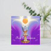 Invitation LUMIÈRE SPIRITUELLE 1ère Communion sainte / Christ (Debout devant)