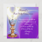 Invitation LUMIÈRE SPIRITUELLE 1ère Communion sainte / Christ (Dos)