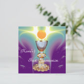 Invitation LUMIÈRE SPIRITUELLE 1ère Communion sainte / Christ (Debout devant)