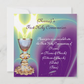 Invitation LUMIÈRE SPIRITUELLE 1ère Communion sainte / Christ (Dos)