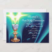 Invitation LUMIÈRE SPIRITUELLE 1ère Communion sainte / Christ (Dos)