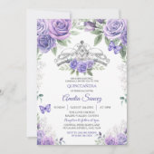 Invitation Lumière violet Espagnol fille douce 16e anniversai (Devant)