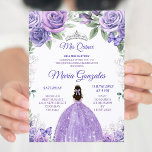 Invitation Lumière violet et argent Floral Charra Mis XV Anos<br><div class="desc">Floral clair violet et argenté Charra Mis XV Anos Invitation Mis Quince Anos,  15e anniversaire, </div>