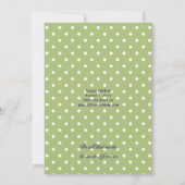 Invitation Lumière Violet foncé à pois vert clair Mariage apr (Dos)