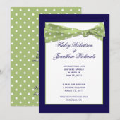 Invitation Lumière Violet foncé à pois Vert clair Robe de soi (Devant / Derrière)