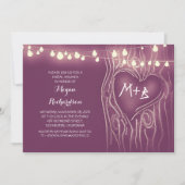 Invitation lumière violette arbre romantique douche nuptiale (Devant)