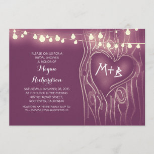Invitation lumière violette arbre romantique douche nuptiale