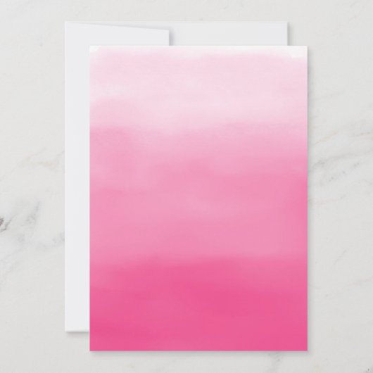 Invitation Lumières à chaîne blanche Baby shower Ombre rose (Dos)