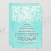 Invitation lumières à chaîne bleu mariage (Devant / Derrière)