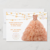 Invitation Lumières à corail Gown Quinceanera (Dos)