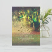 Invitation lumières à cordes arbre rustique vintage invitatio (Debout devant)