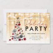 Invitation Lumières à cordes d'arbre de Noël d'entreprise rus (Devant)