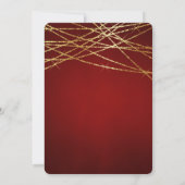 Invitation Lumières à cordes d'or sur Ruby Red (Dos)