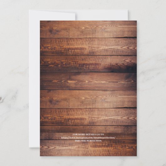 Invitation Lumières à cordes en bois rustique Mariage photo (Dos)