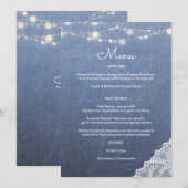 Invitation Lumières à cordes en dentelle de jean bleu Invitat (Devant / Derrière)