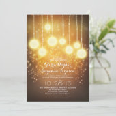 Invitation lumières à cordes et lanternes shimmer mariage inv (Debout devant)