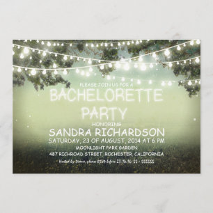 Invitation lumières à cordes étincelantes BACHELORETTE PARTY 