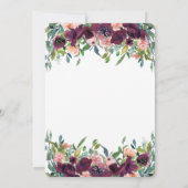 Invitation Lumières à cordes Fleurs Bourgogne Quinceañera (Dos)