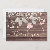 Invitation lumières à cordes Floral Rustic à la mode merci (Devant)