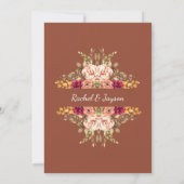 Invitation Lumières à cordes florales en terre cuite rustique (Dos)