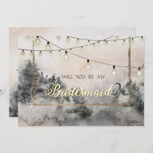 Invitation Lumières à cordes forestières (Devant / Derrière)