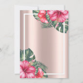 Invitation Lumières à cordes Hibuscus Rose Or Quinceañera (Dos)