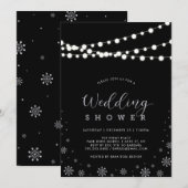 Invitation Lumières à cordes noires et argentées Douche de ma (Devant / Derrière)