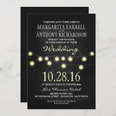 Invitation Lumières à cordes romantiques Chalkboard mariage i (Devant / Derrière)