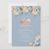 Invitation Lumières à cordes roses Dusty Blue 60e anniversair (Devant)