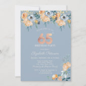 Invitation Lumières à cordes roses Dusty Blue 65e anniversair (Devant)