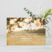 Invitation Lumières à cordes rustiques Romantique RÉPÉTITION (Debout devant)