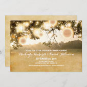 Invitation Lumières à cordes rustiques Romantique RÉPÉTITION (Devant / Derrière)