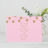 Invitation Lumières à filaments modernes rose et or Invitatio (Debout devant)