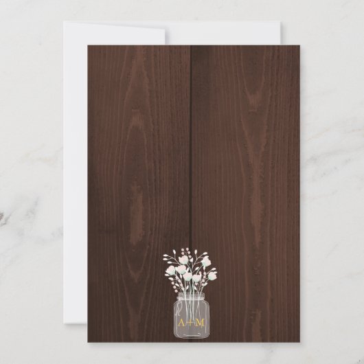 Invitation Lumières à rides rousse rustique feuilles automne  (Dos)