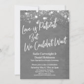 Invitation Lumières Amour Texturé est Patient Réception Gris (Devant)
