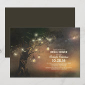 Invitation Lumières Arbre et Jarres Mason Fête des mariées ru (Devant / Derrière)