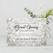 Invitation Lumières argentées formelles d'ouverture grand ent (Debout devant)