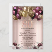 Invitation Lumières, Ballons de Parties scintillant Bourgogne (Devant)