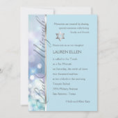 Invitation Lumières bat mitzvah à étincelles Bleu et Violet (Devant)