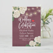 Invitation lumières blanches de ficelle d'hortensias de (Debout devant)