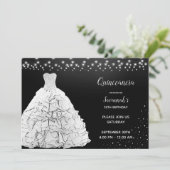 Invitation Lumières blanches de la Quinceanera noire (Debout devant)