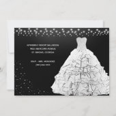 Invitation Lumières blanches de la Quinceanera noire (Dos)